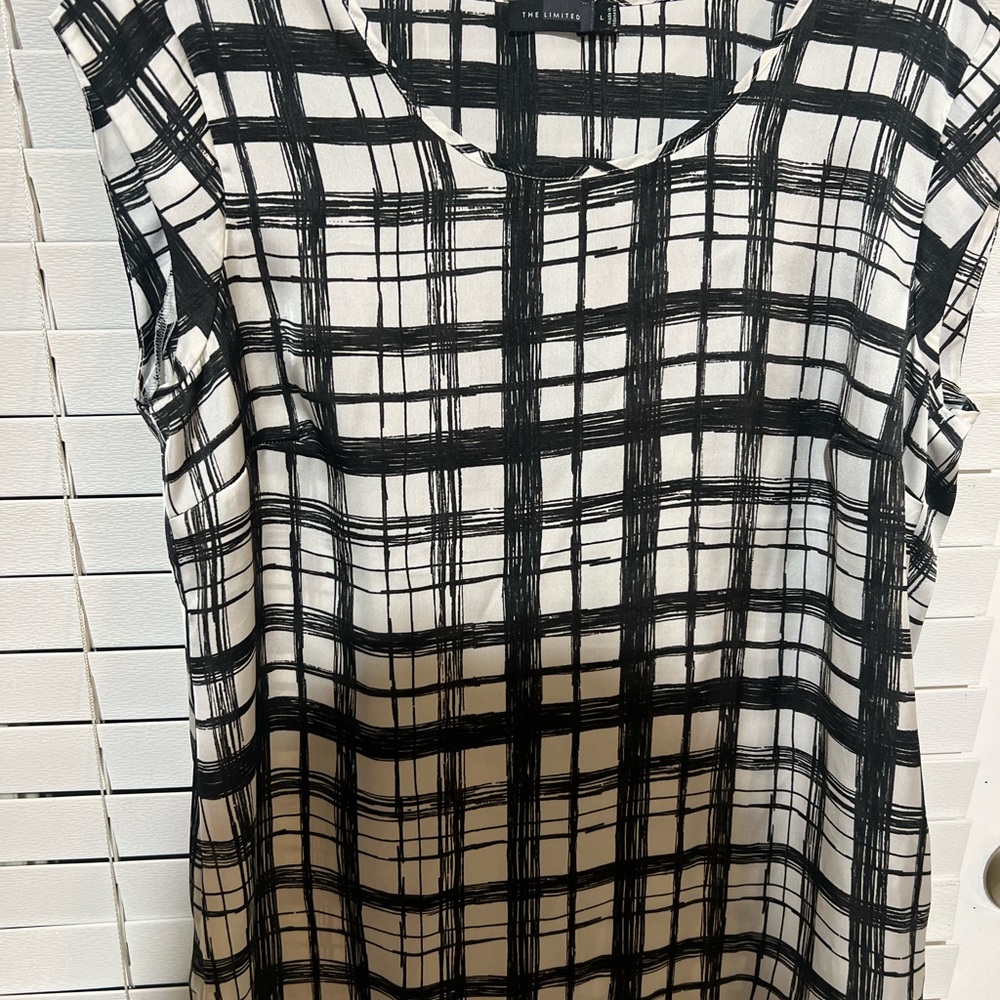 The Limited Black and White Plaid Top